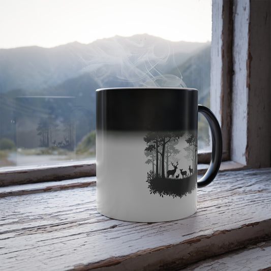 Color-Changing Forest Scene Mug – Magical Deer Reveal with Heat